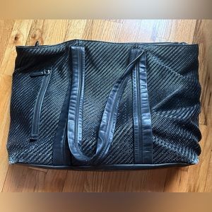 Zegna Woven Leather weekender bag